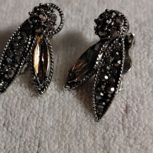 Elegant Black and Silver Women's Earrings